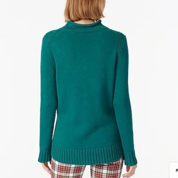 J. Crew Always Roll Neck 1988 Knit Cotton Pullover Sweater Spicy Jade Green XS - Picture 2 of 9